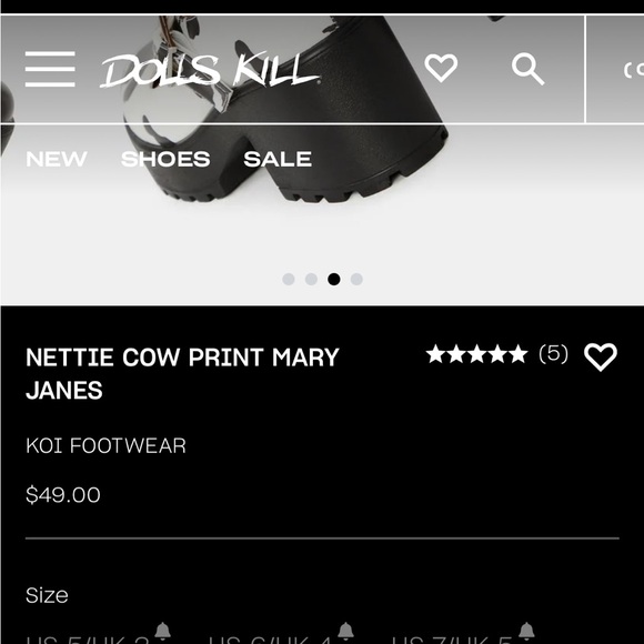 Dolls Kill Cow Print Mary Janes - Picture 5 of 9